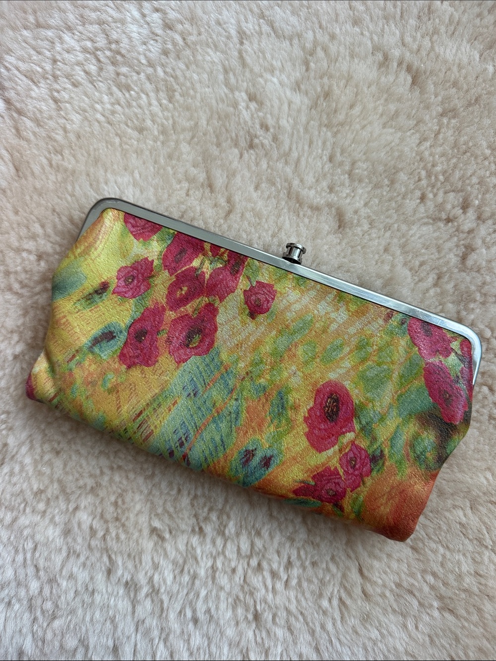HOBO International Leather Lauren Clutch-Wallet in Botanical Floral print